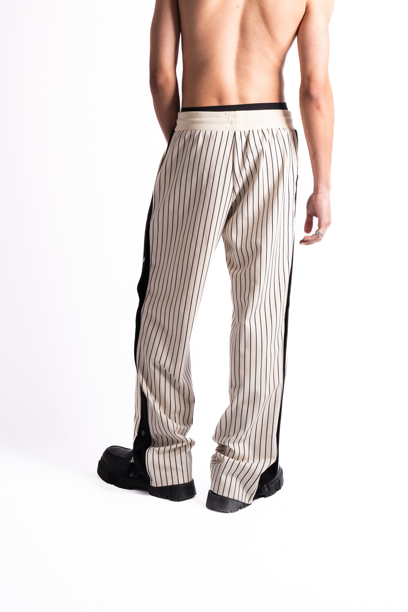 Les Deux x Yale Pressbutton Track Pants Ivory Black