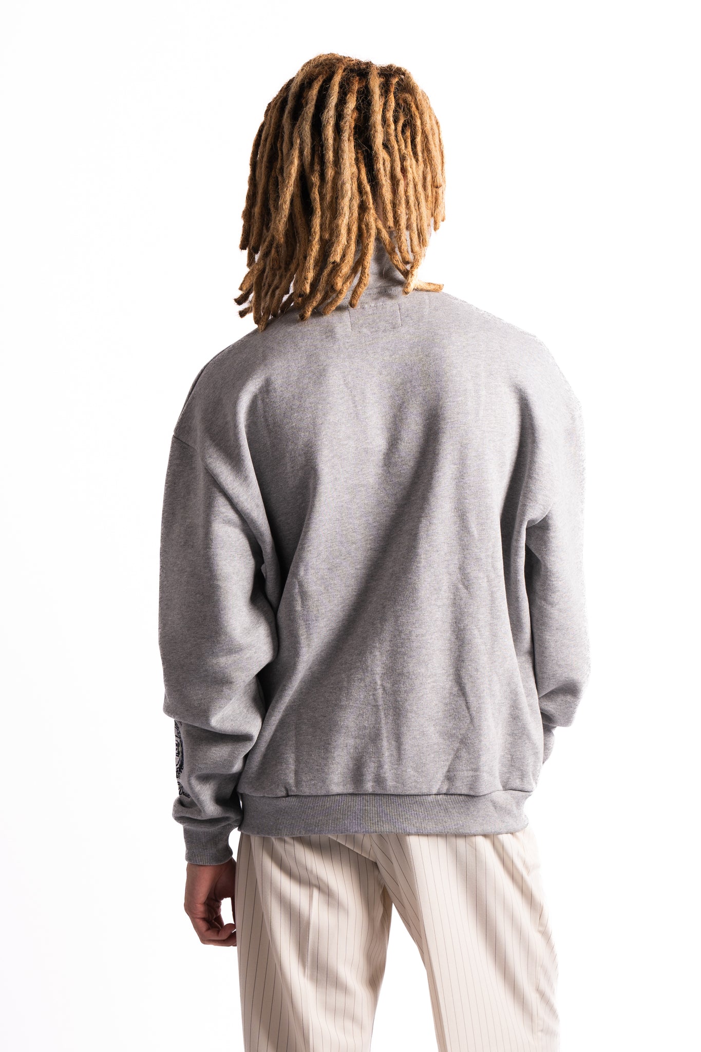 Les Deux x Yale Logo Half-Zip Sweatshirt Light Grey