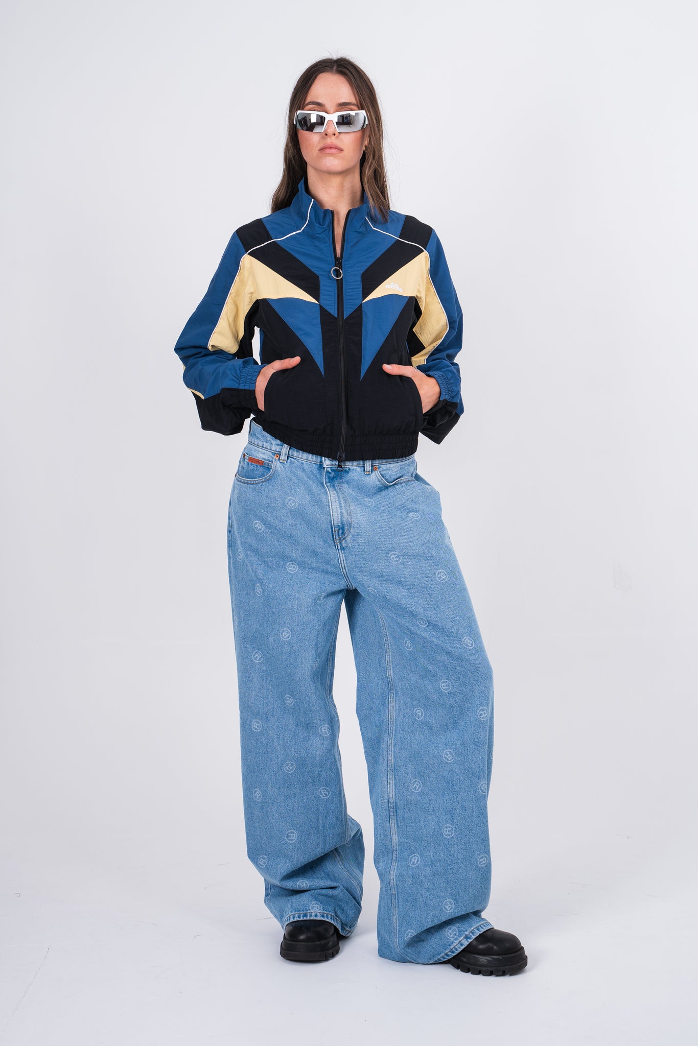 Martine Rose Shrunken Track Jacket Black/Yellow