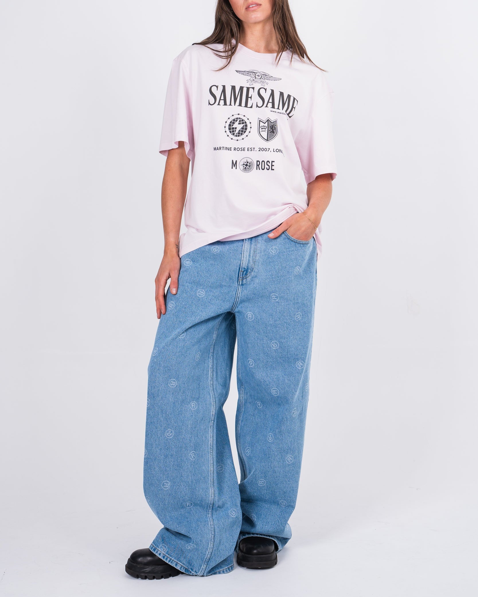 Martine Rose Extended Wide Leg Jeans Blue – Cabinet Noir