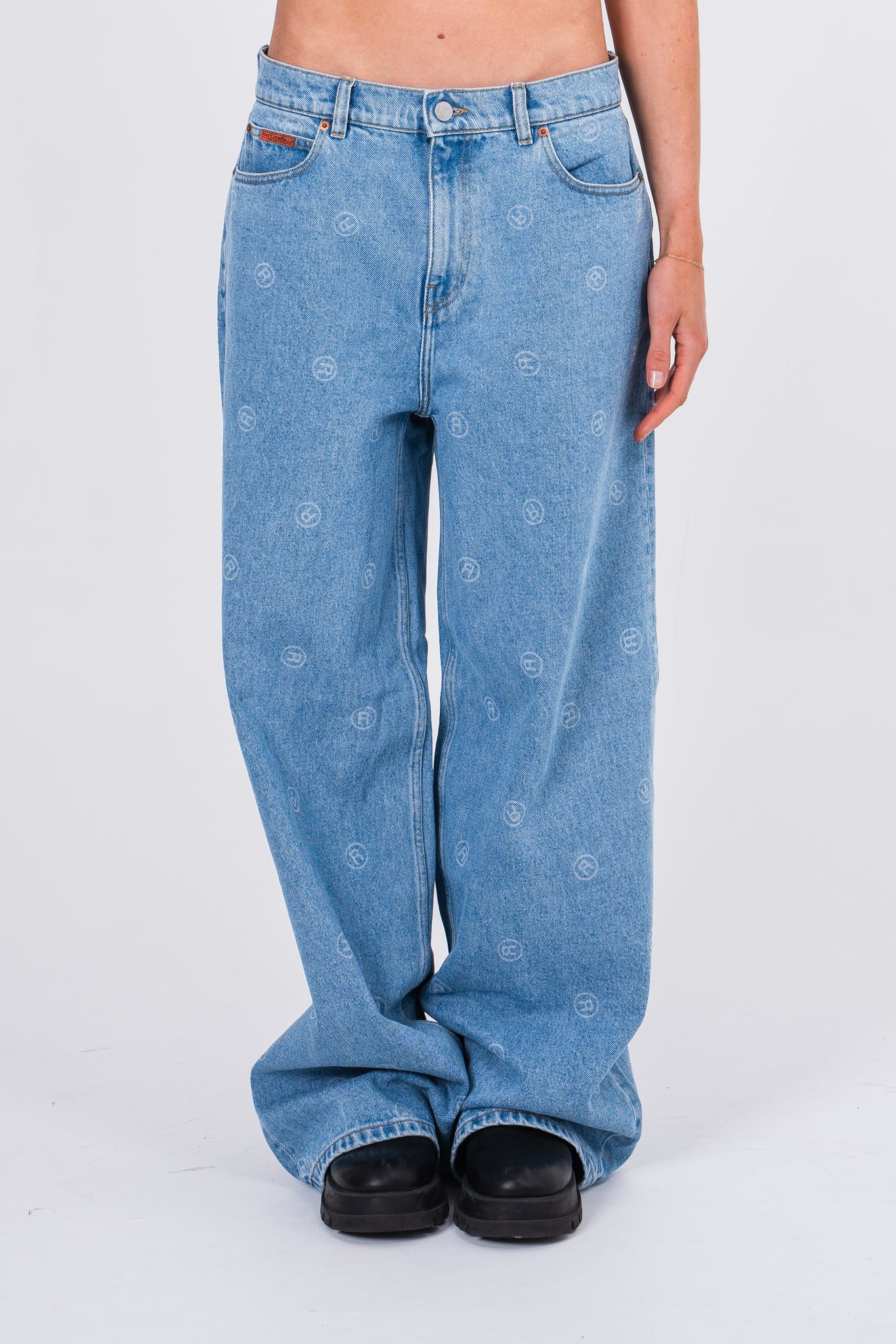 Martine Rose Extended Wide Leg Jeans Blue