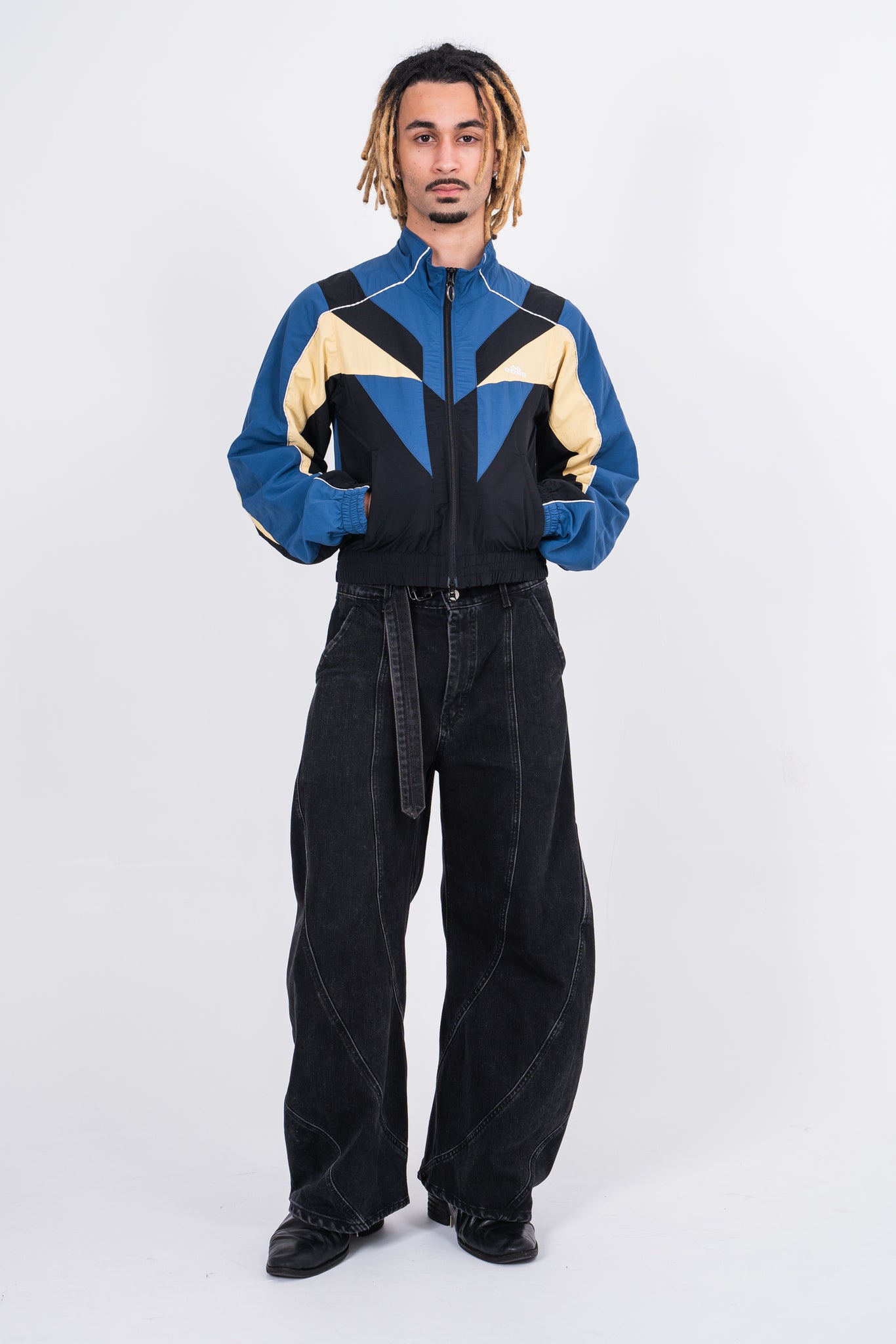 Martine Rose Shrunken Track Jacket Black/Yellow
