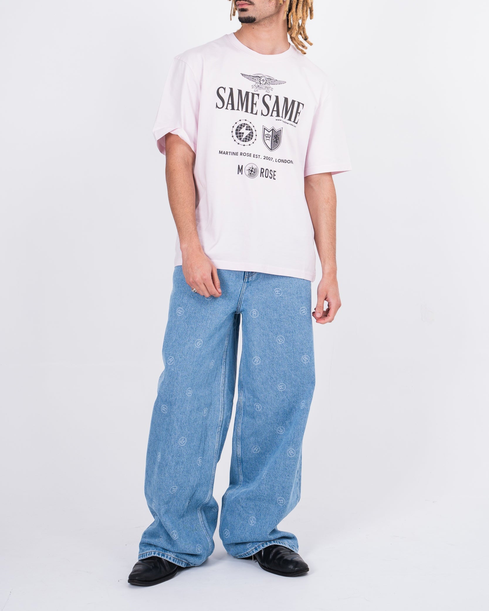 Martine Rose Extended Wide Leg Jeans Blue – Cabinet Noir