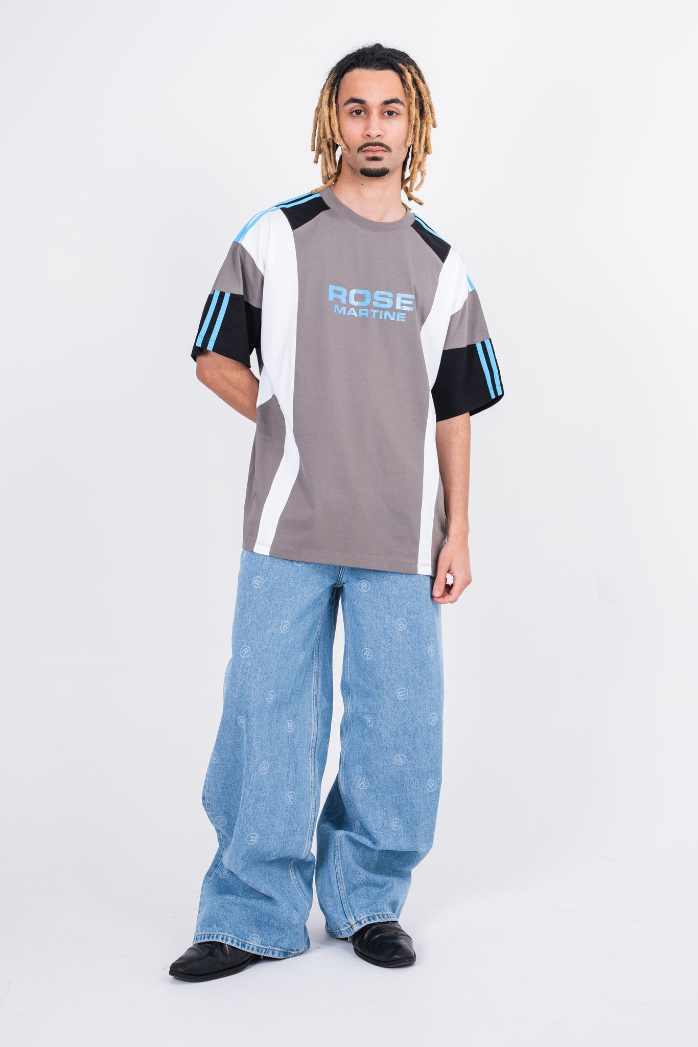 Martine Rose Oversized Panelled Tee Grey