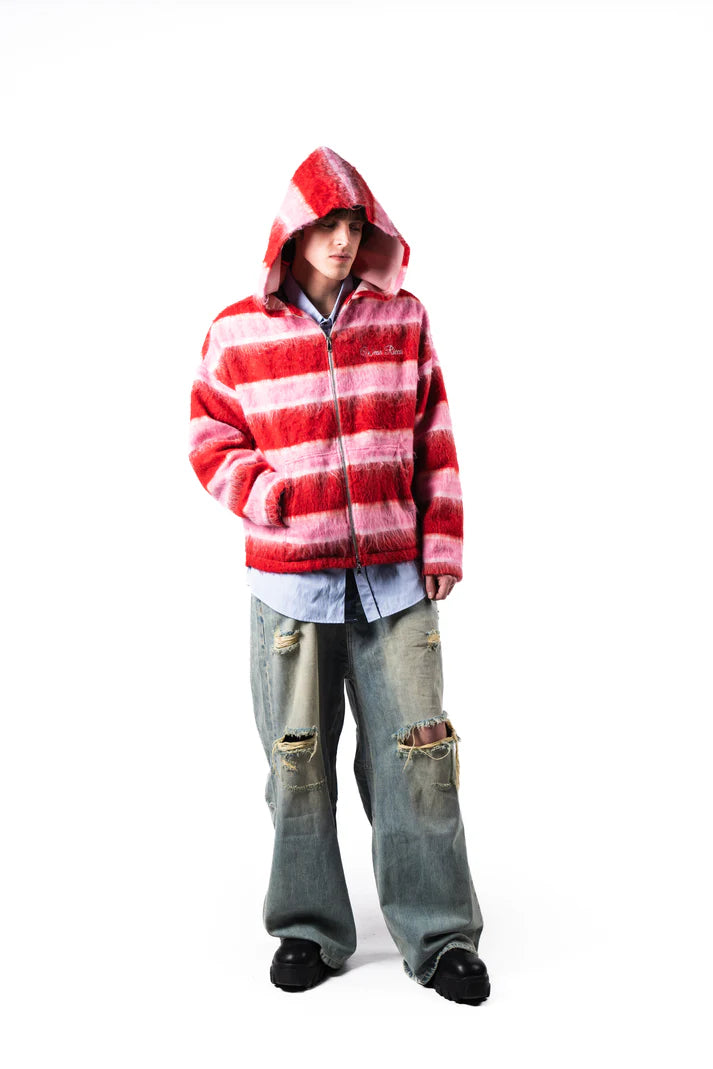 Ricca Cotton Candy Zip Up Jacket Red