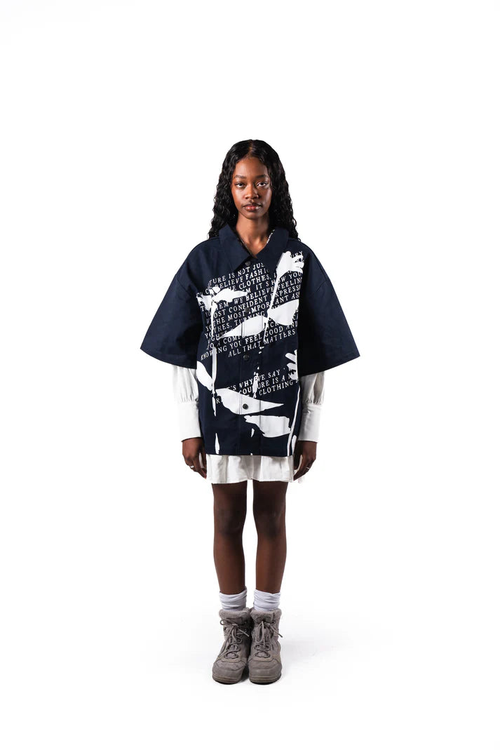 Ricca Messenger Button Up Navy