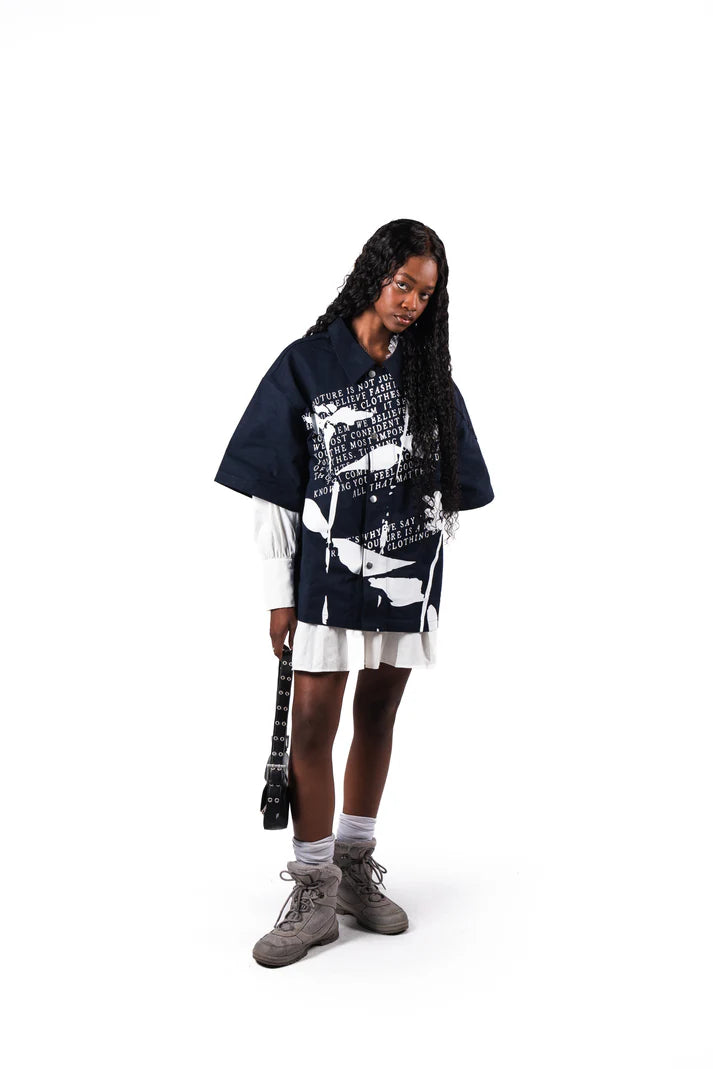 Ricca Messenger Button Up Navy
