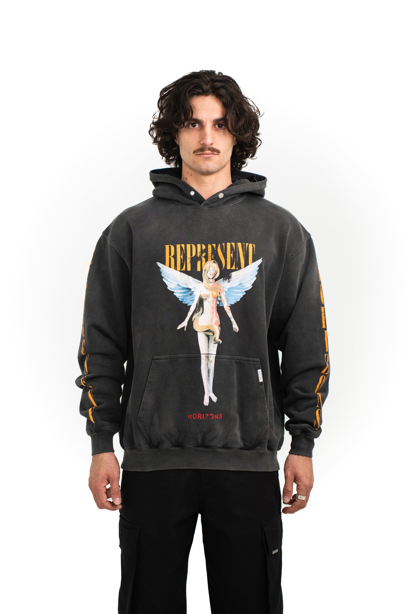 Represent Reborn Hoodie Aged Black