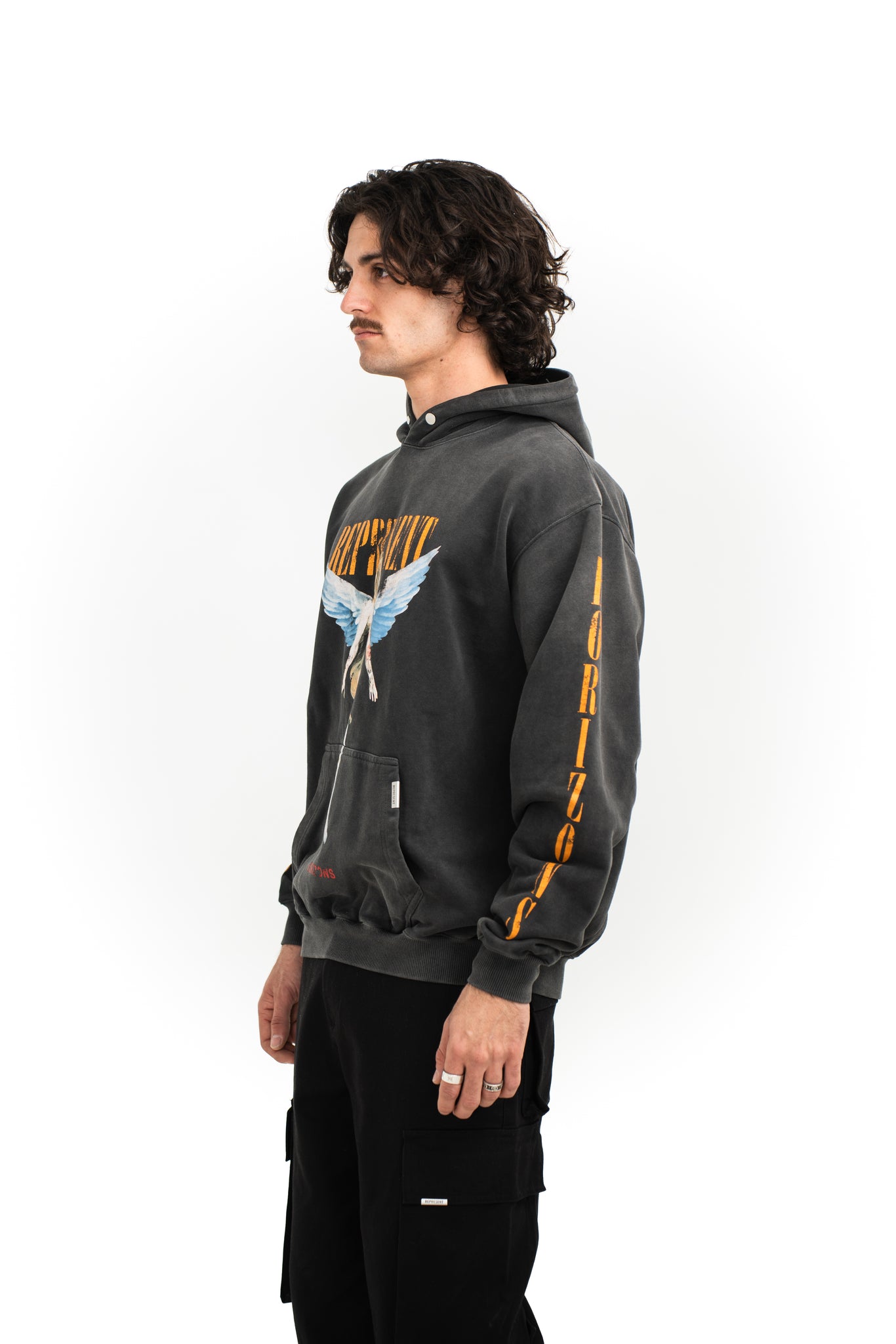 Represent Reborn Hoodie Aged Black