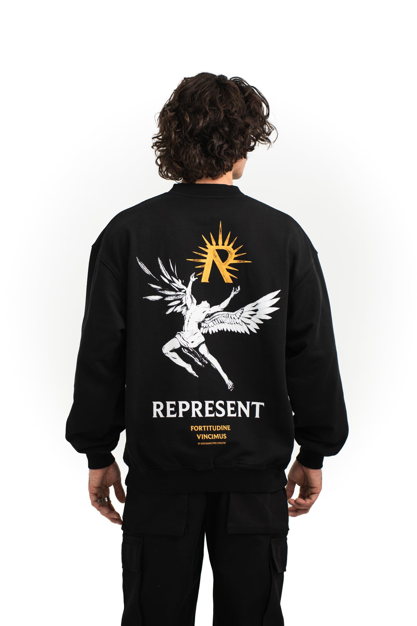 Represent Icarus Crewnecks Jet Black