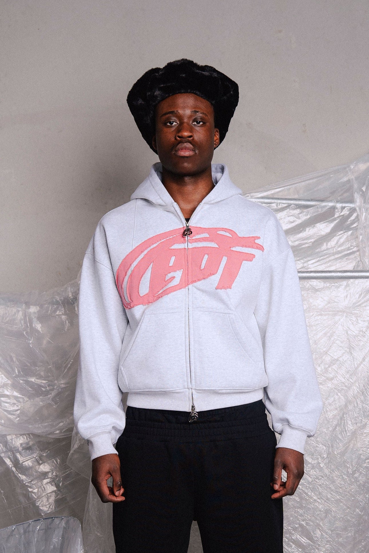 PIRASO DE TELA Patch Zip Hoodie Grey