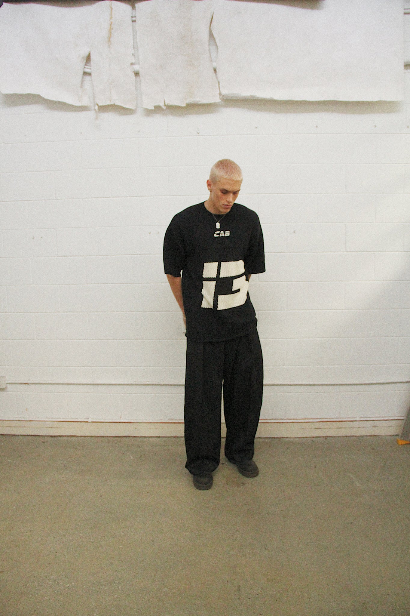 Cabinet Noir Sci-Fi Logo Mesh Knit Tee Black