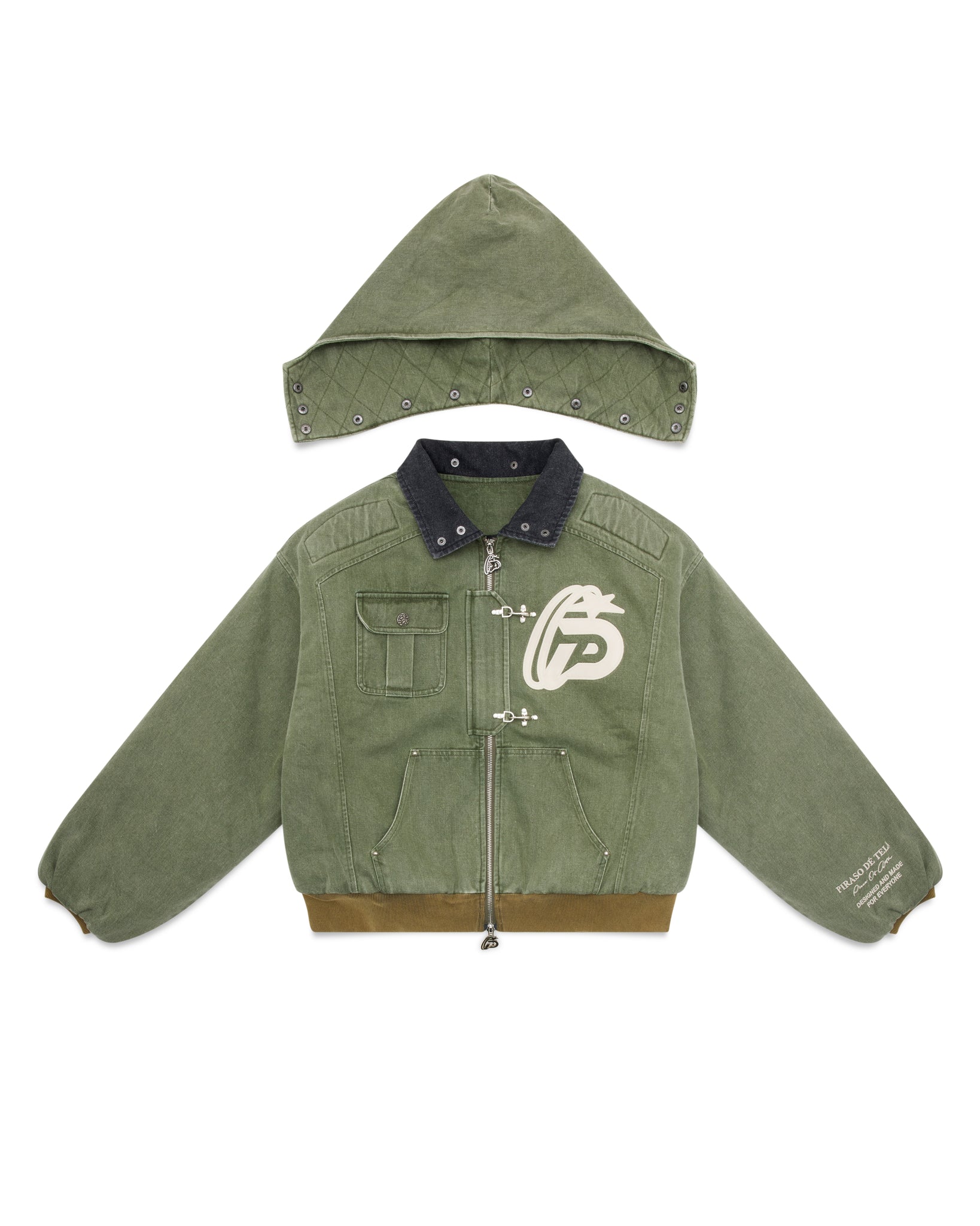 PIRASO DE TELA Buckle Denim Jacket Army Green