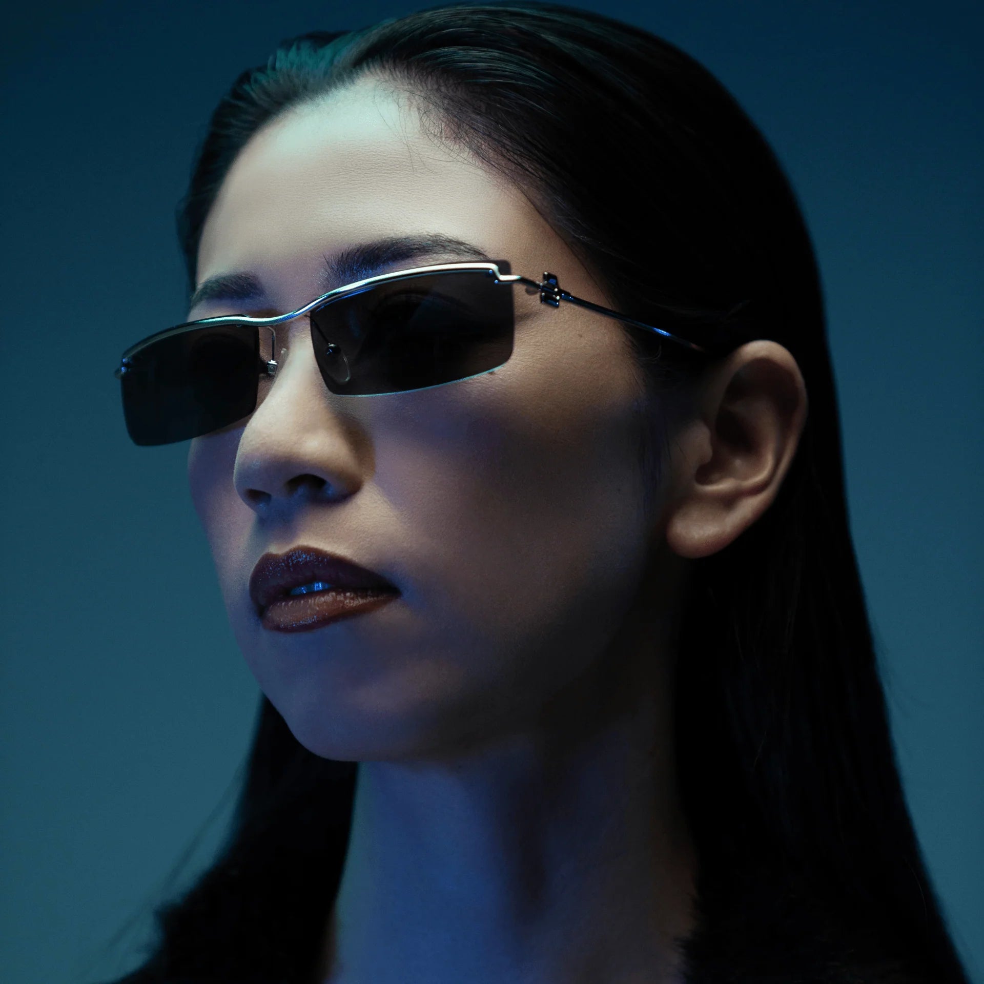 NRGY RIVA Graphite Lens Stainless Steel Sunglasses Chrome