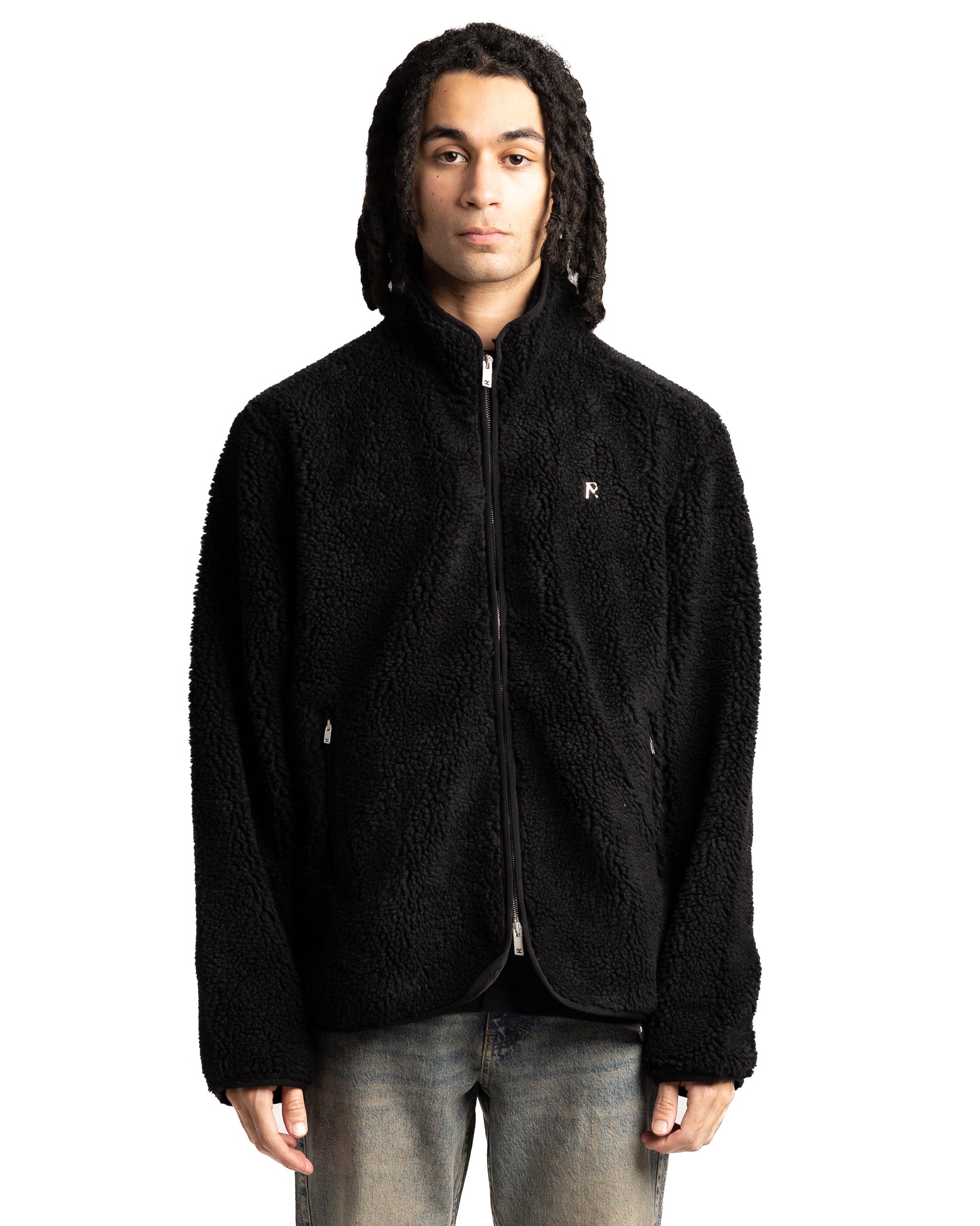 Represent Fleece Zip Through Jacket Jet Black