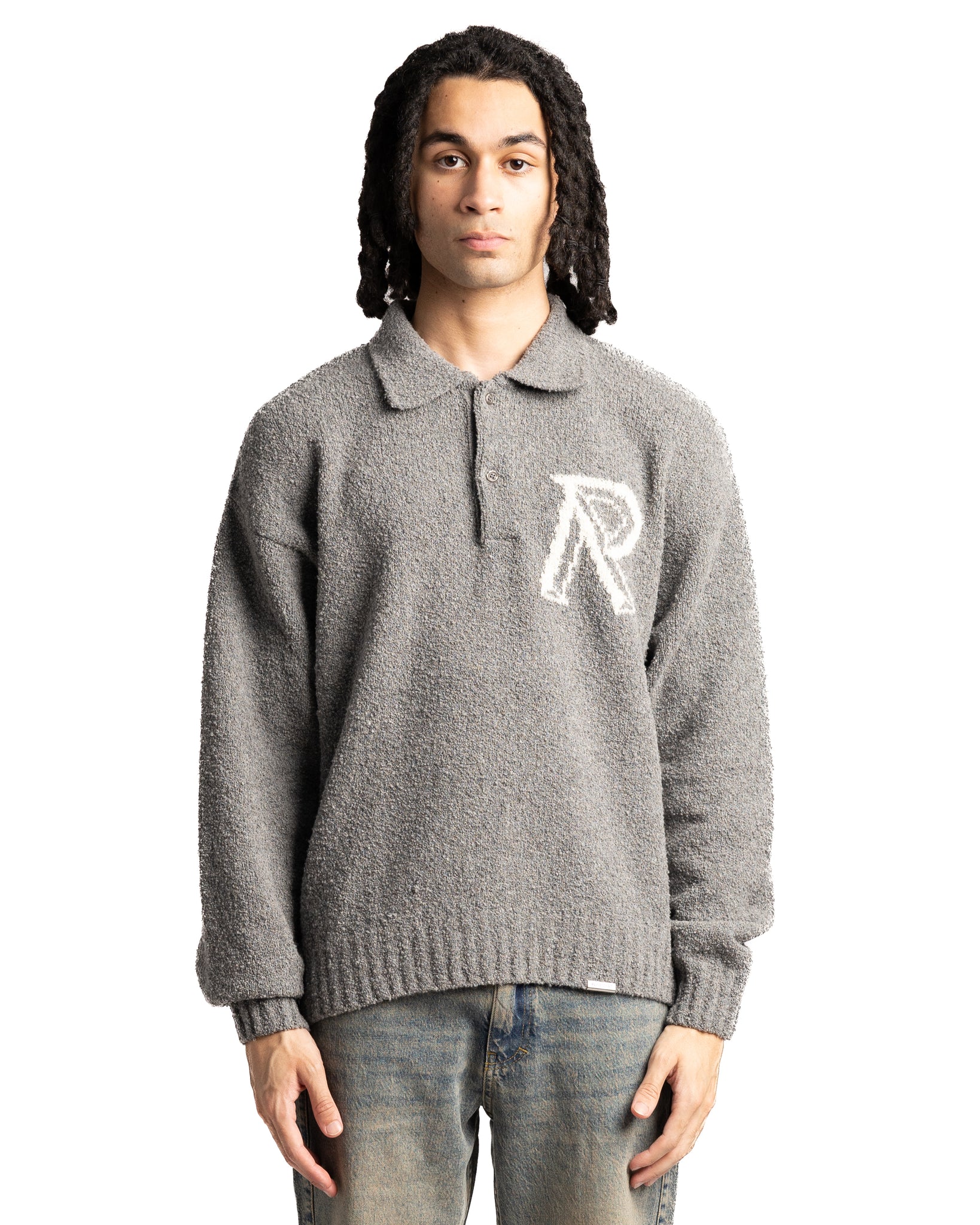Represent Initial Boucle Polo Grey