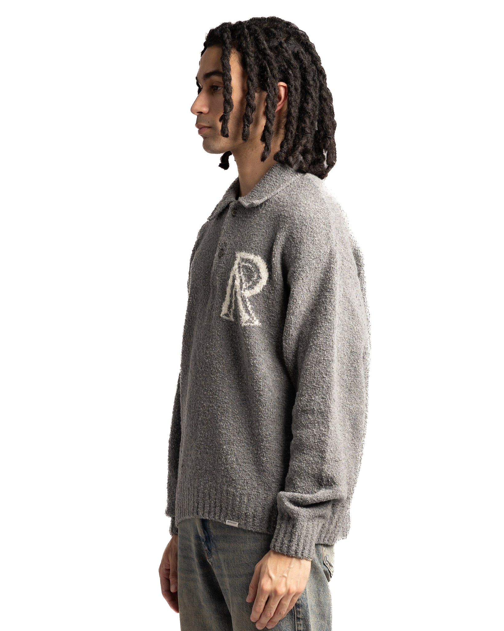 Represent Initial Boucle Polo Grey