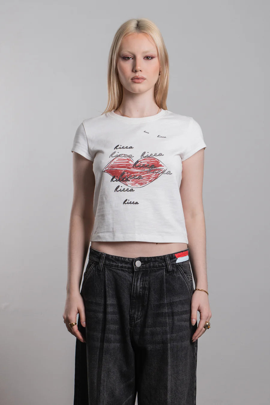 Ricca Kiss Me Baby Tee White