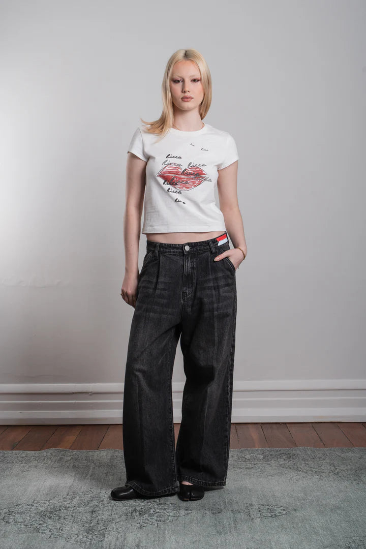 Ricca Kiss Me Baby Tee White