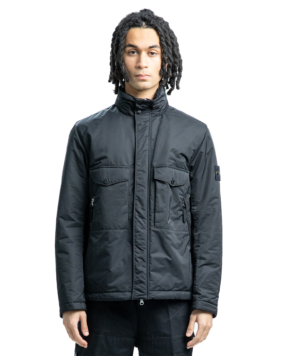Stone Island MO771542546 Hyper Dense High Neck Jacket Black