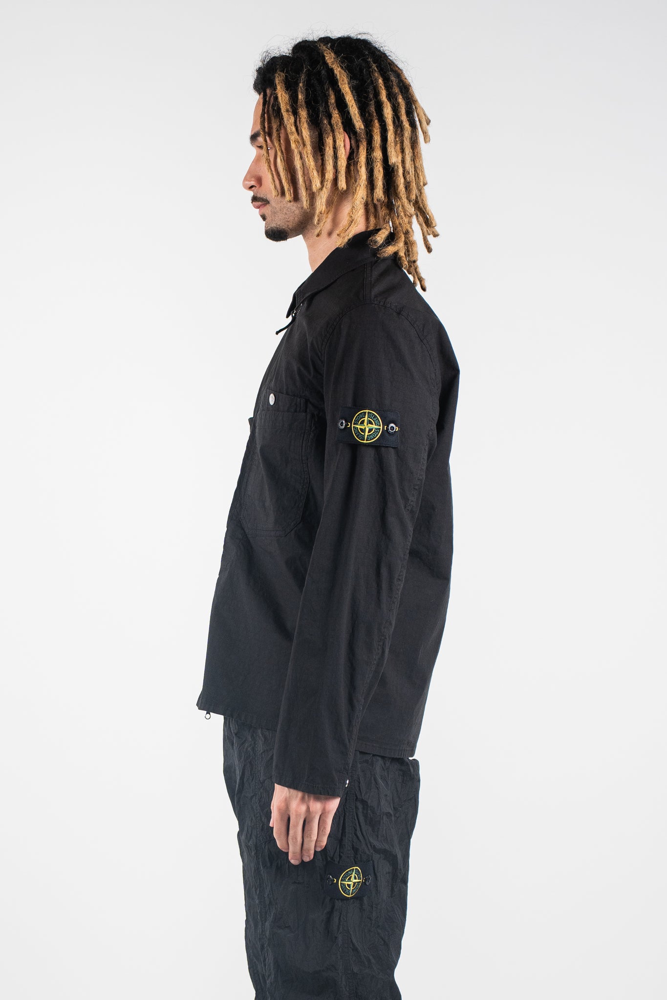 Stone Island 12000-12-S0063 Ripstop Overshirt Black