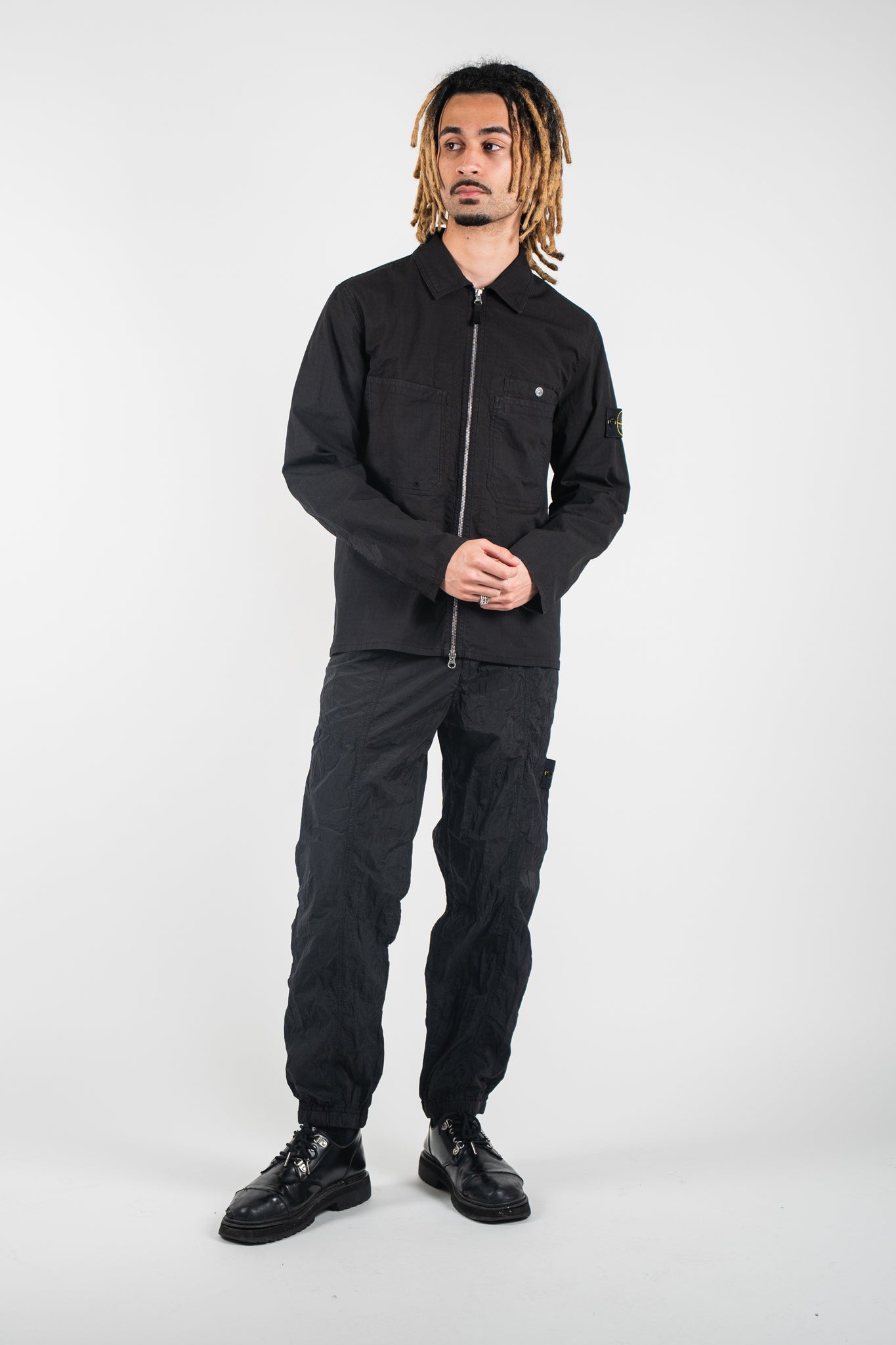 Stone Island 12000-12-S0063 Ripstop Overshirt Black
