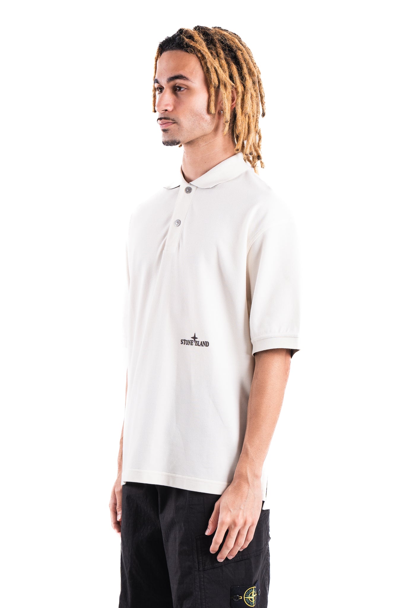 Stone Island 2200002 Short Sleeve Polo Shirt Ivory