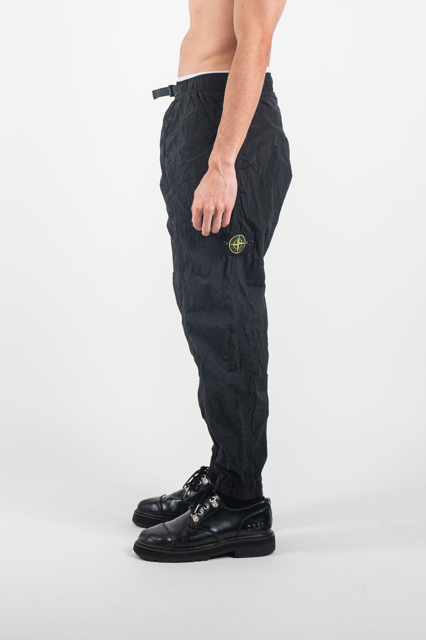 Stone Island 3100-32-S0019 Nylon Cargo Trousers Black