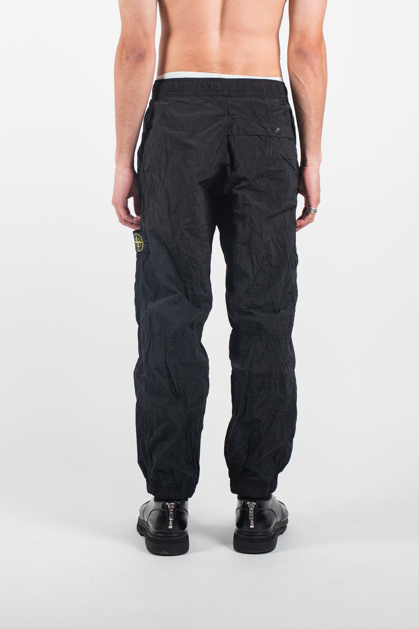 Stone Island 3100-32-S0019 Nylon Cargo Trousers Black