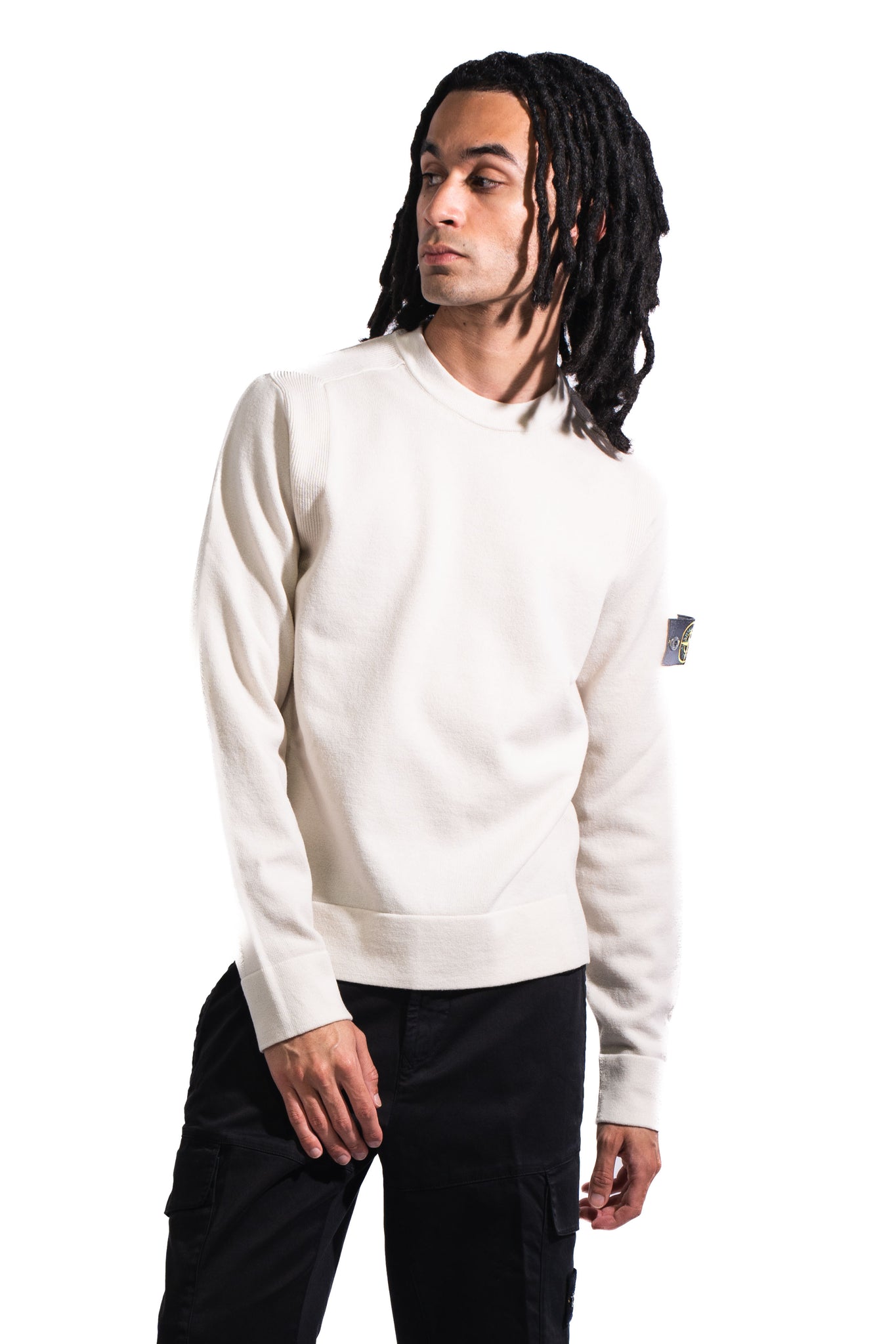 Stone Island 8115526 Stretch RWS Wool Knitwear Off White