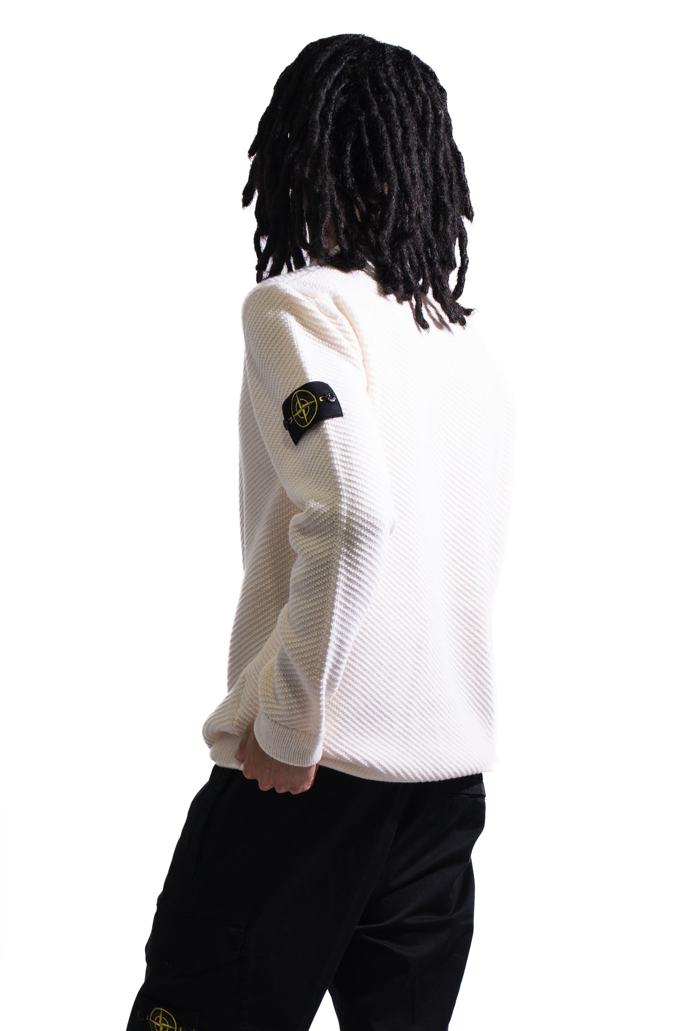 Stone Island 8115531 RWS Geelong Wool Knitwear Natural White