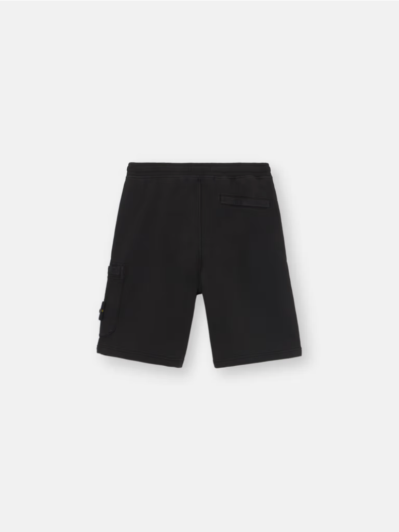 Stone Island 8115646 Cotton Fleece Shorts Black