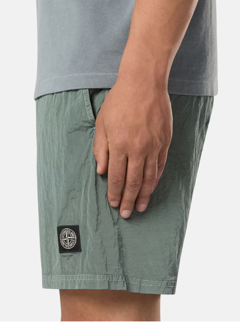 Stone Island 8115B09 Nylon Metal Swim Shorts Green Grey