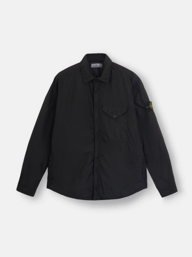 Stone Island 8115Q01 Crinkle Recycled Nylon Jacket Black