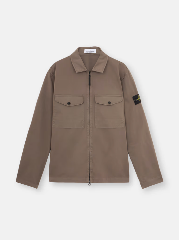 Stone Island 8115128 Zip Overshirt Walnut