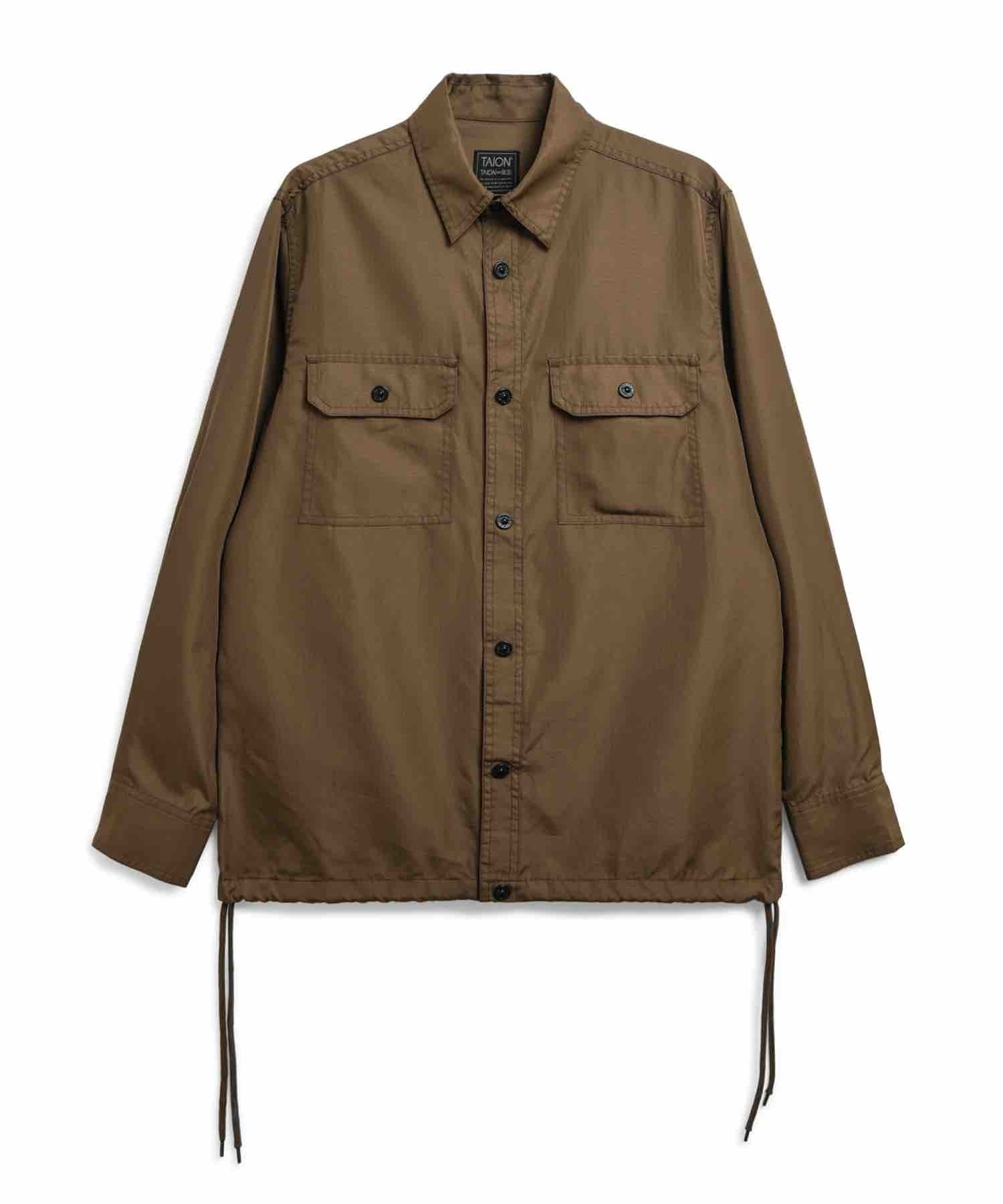 TAION N/D Military Long Sleeve Shirts Light Brown