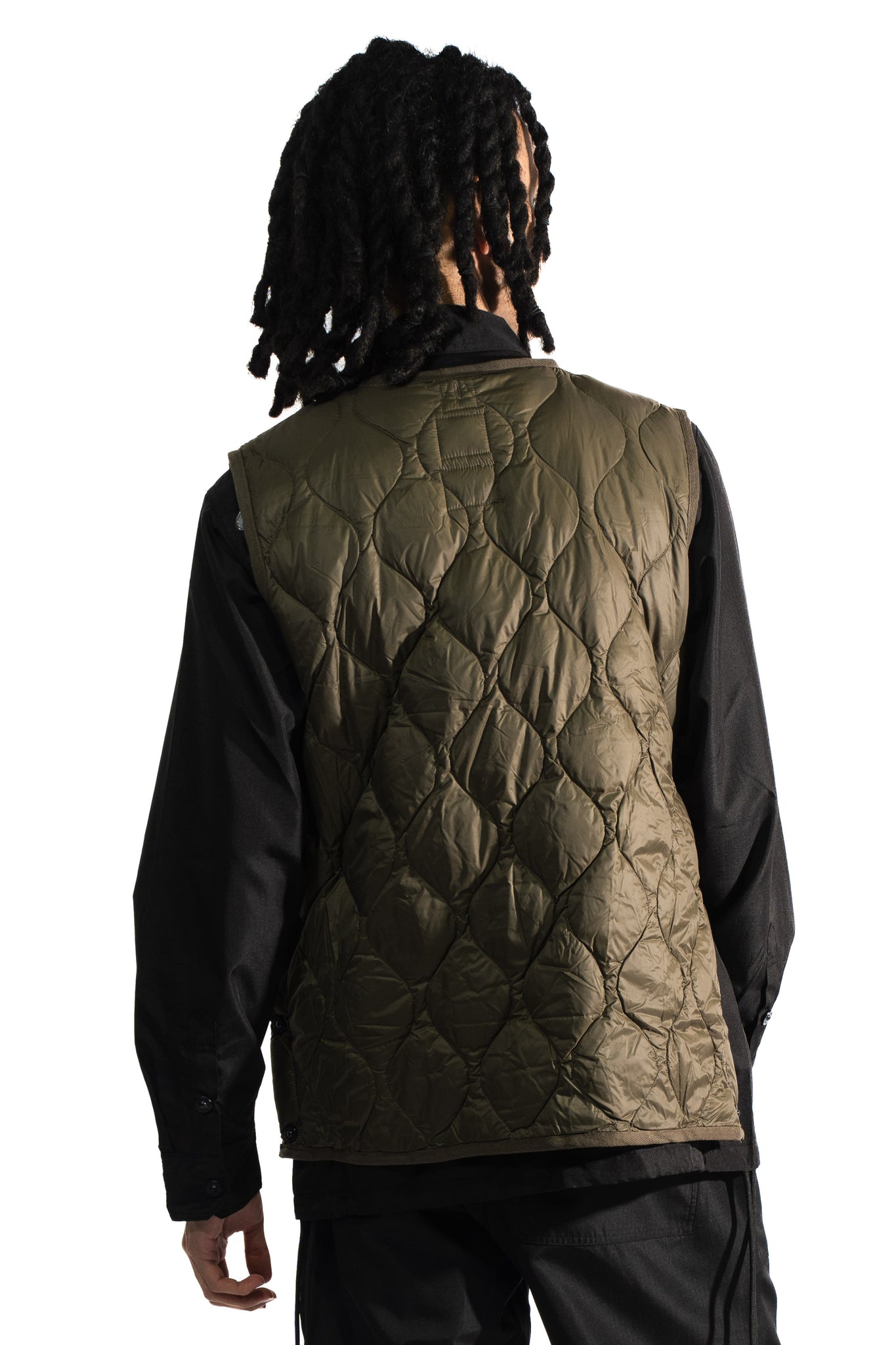 TAION Military Crewneck Down Vest Dark Olive