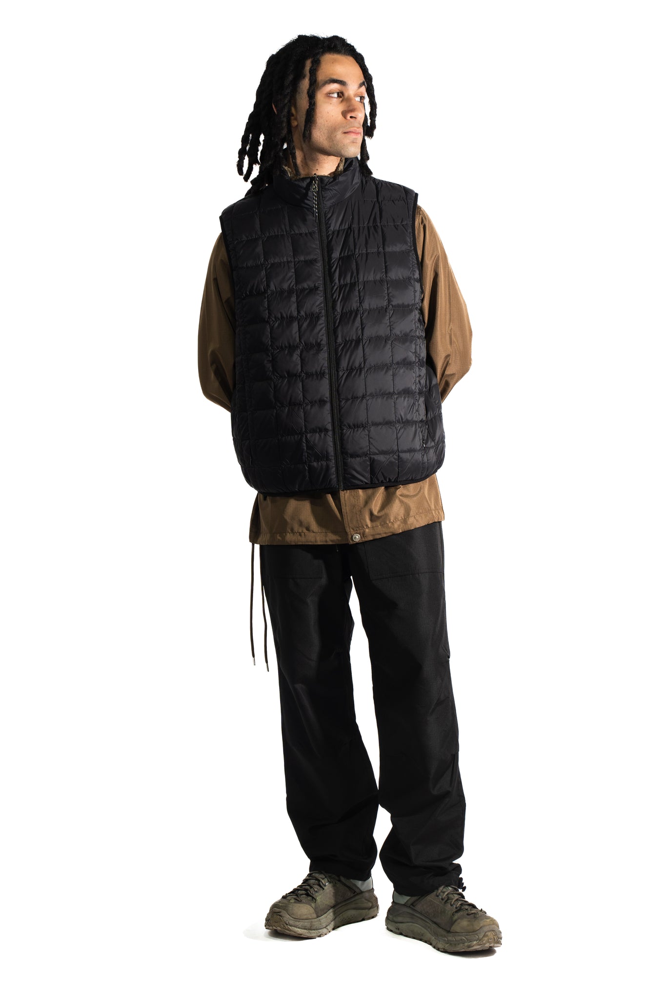 TAION Mountain RS Down x Boa Hi Neck Down Vest Black/Beige