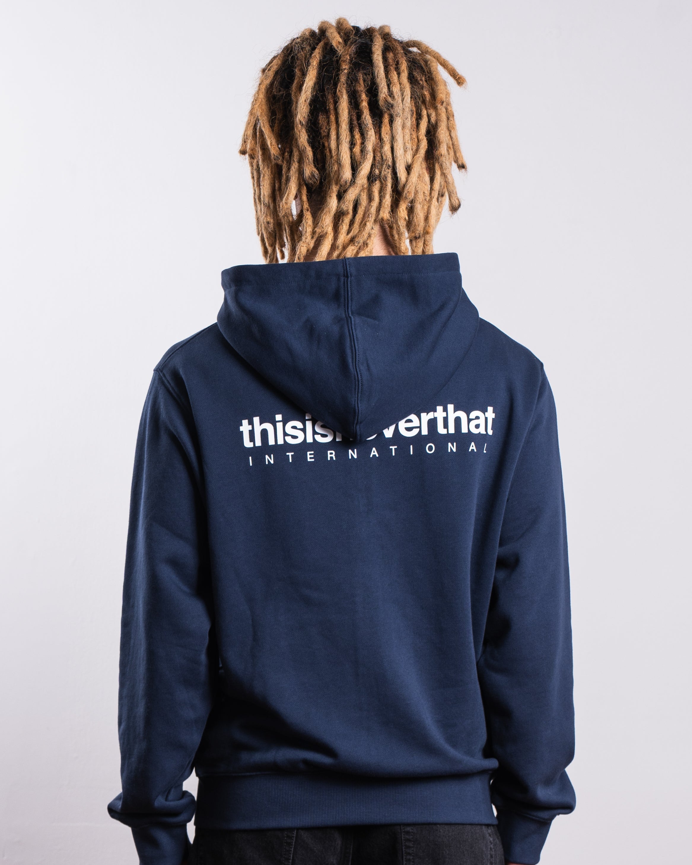 thisisneverthat Int Logo Zip Hoodie Navy – Cabinet Noir