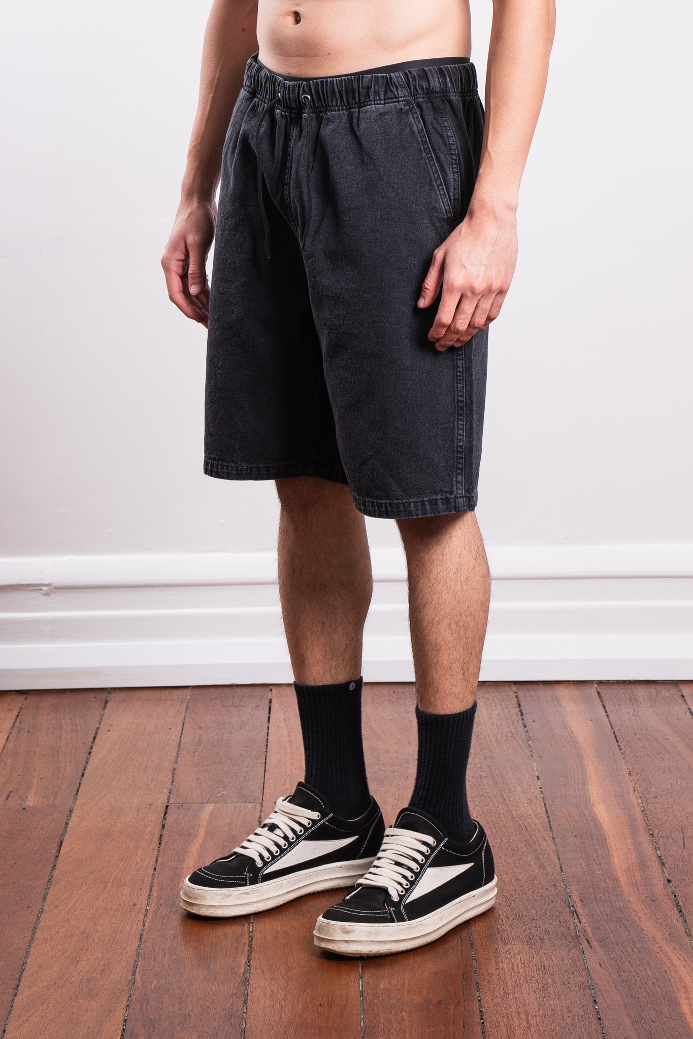 thisisneverthat Denim Easy Shorts Black