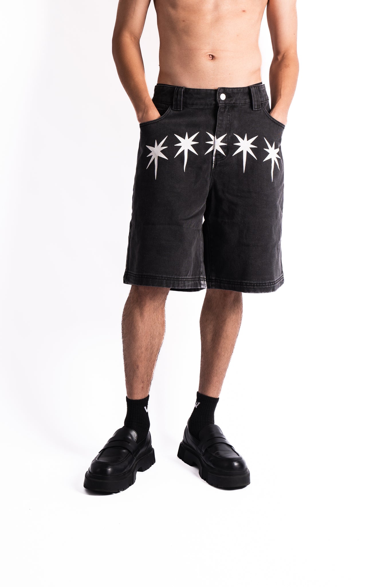 TURNERBOUCAUT 5 Star Denim Shorts Black