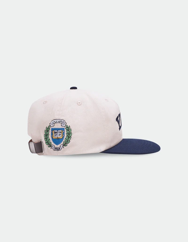 Les Deux x Yale Logo Soft Snapback Cap Ivory/Dark Navy