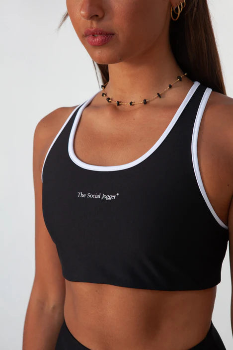 The Social Jogger Jogging Bra Black/White