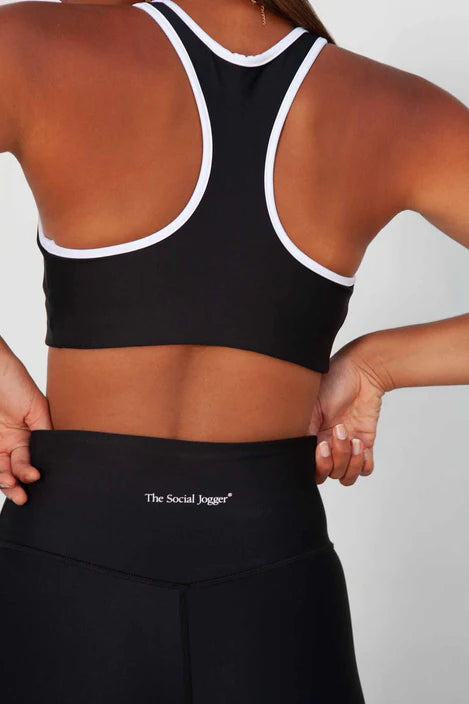 The Social Jogger Jogging Bra Black/White