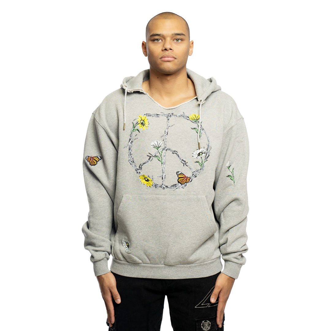 Honor The Gift Iron Peace Hoodie Athletic Grey
