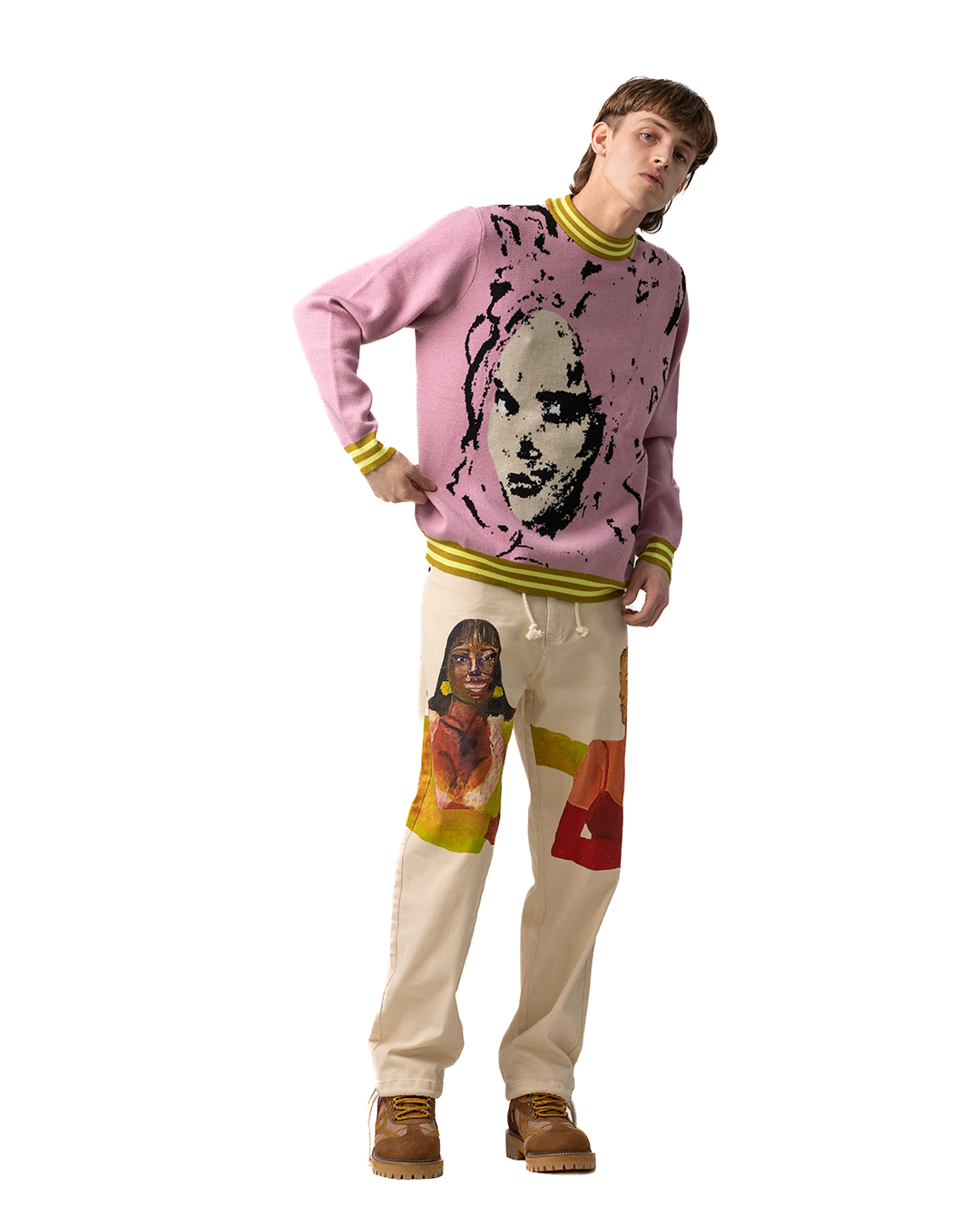KidSuper The Con Artist Knit Sweater Pink