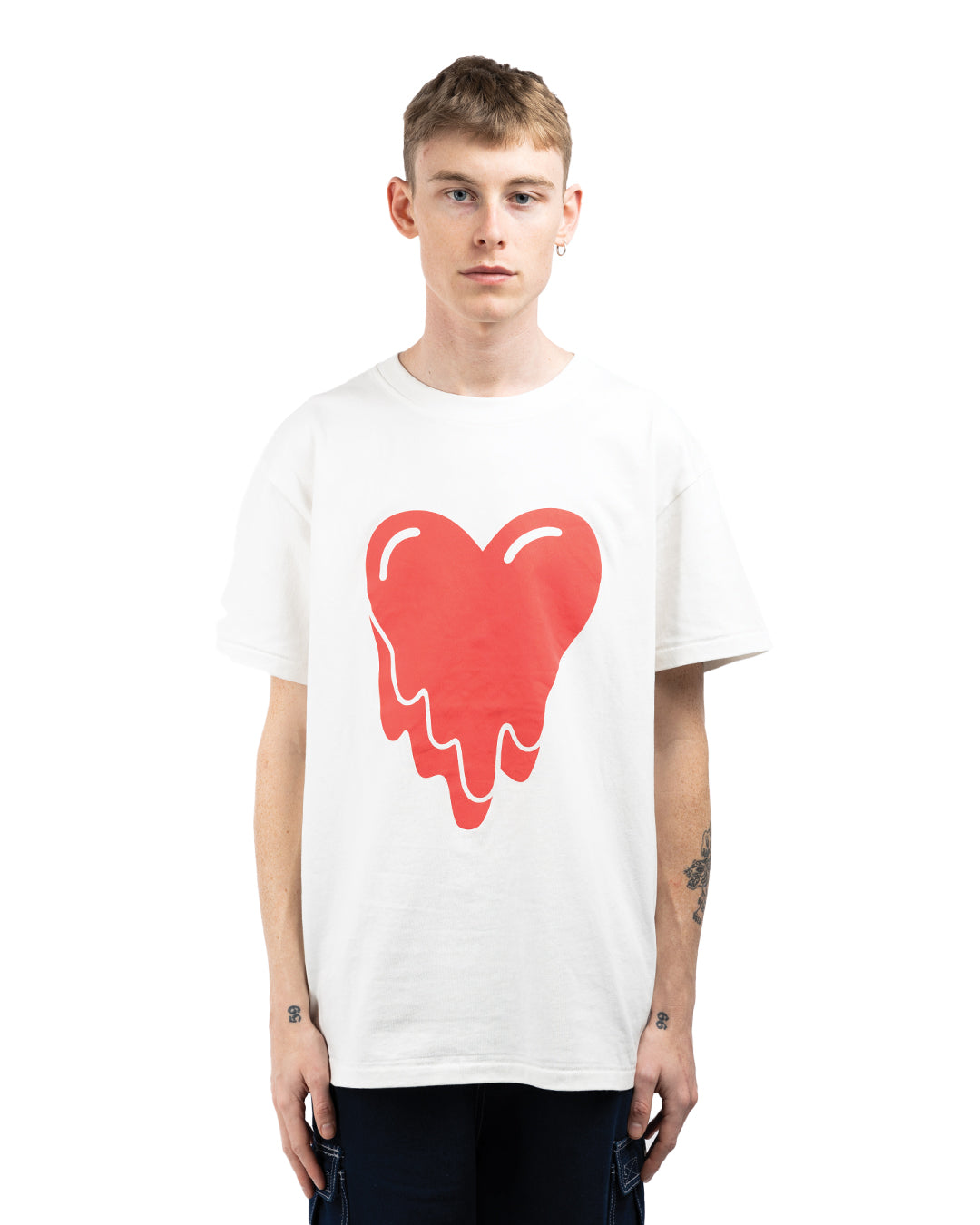 Emotionally Unavailable Heart Logo Tee White