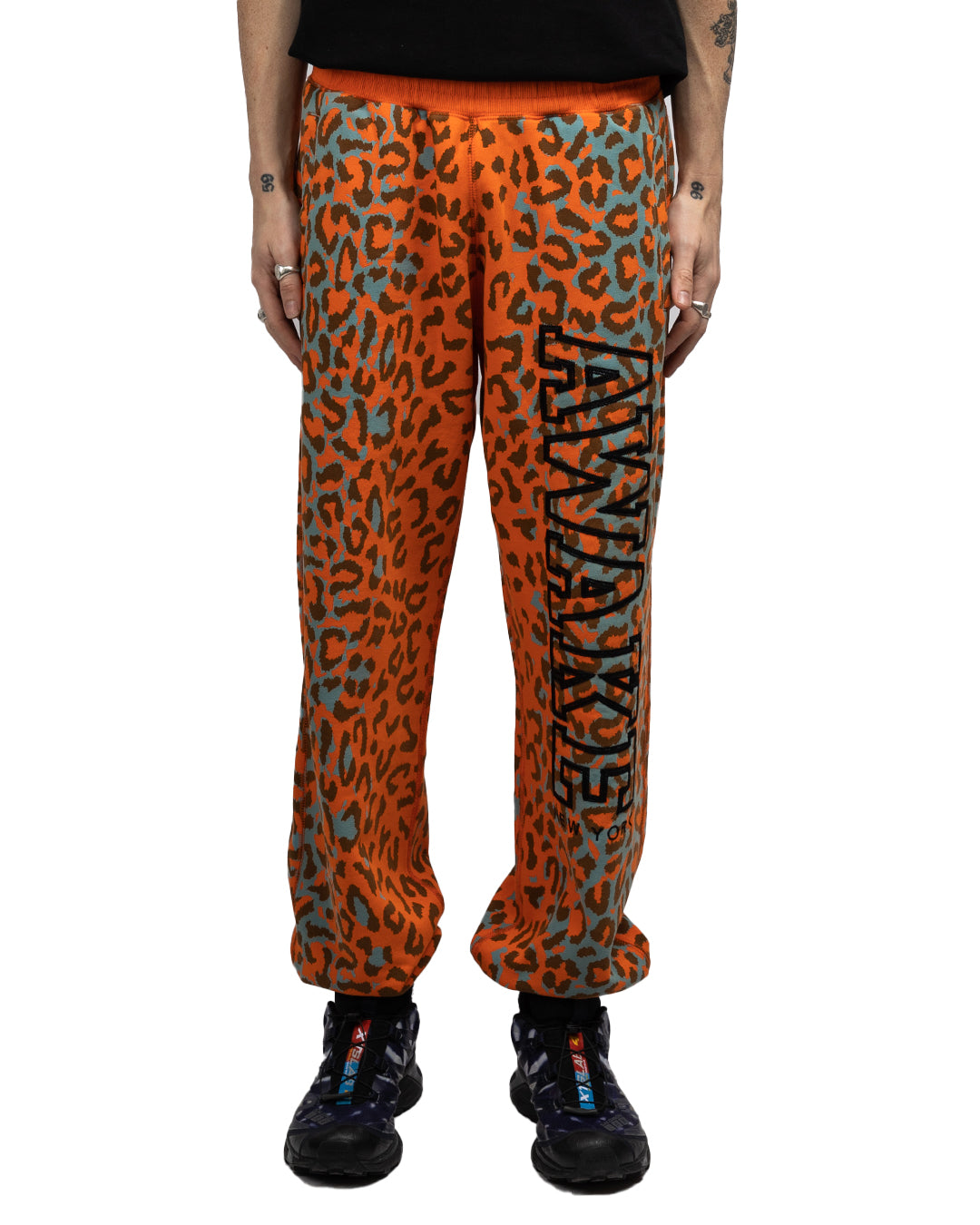 Awake NY Military Logo Embroidered Sweatpants Printed Leopard