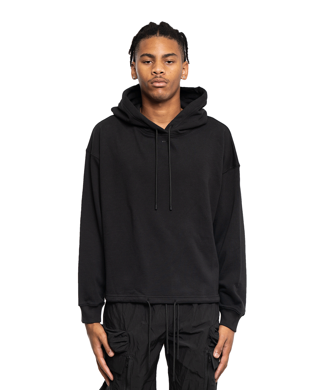 Stampd Oversized Cropped Hoodie Black
