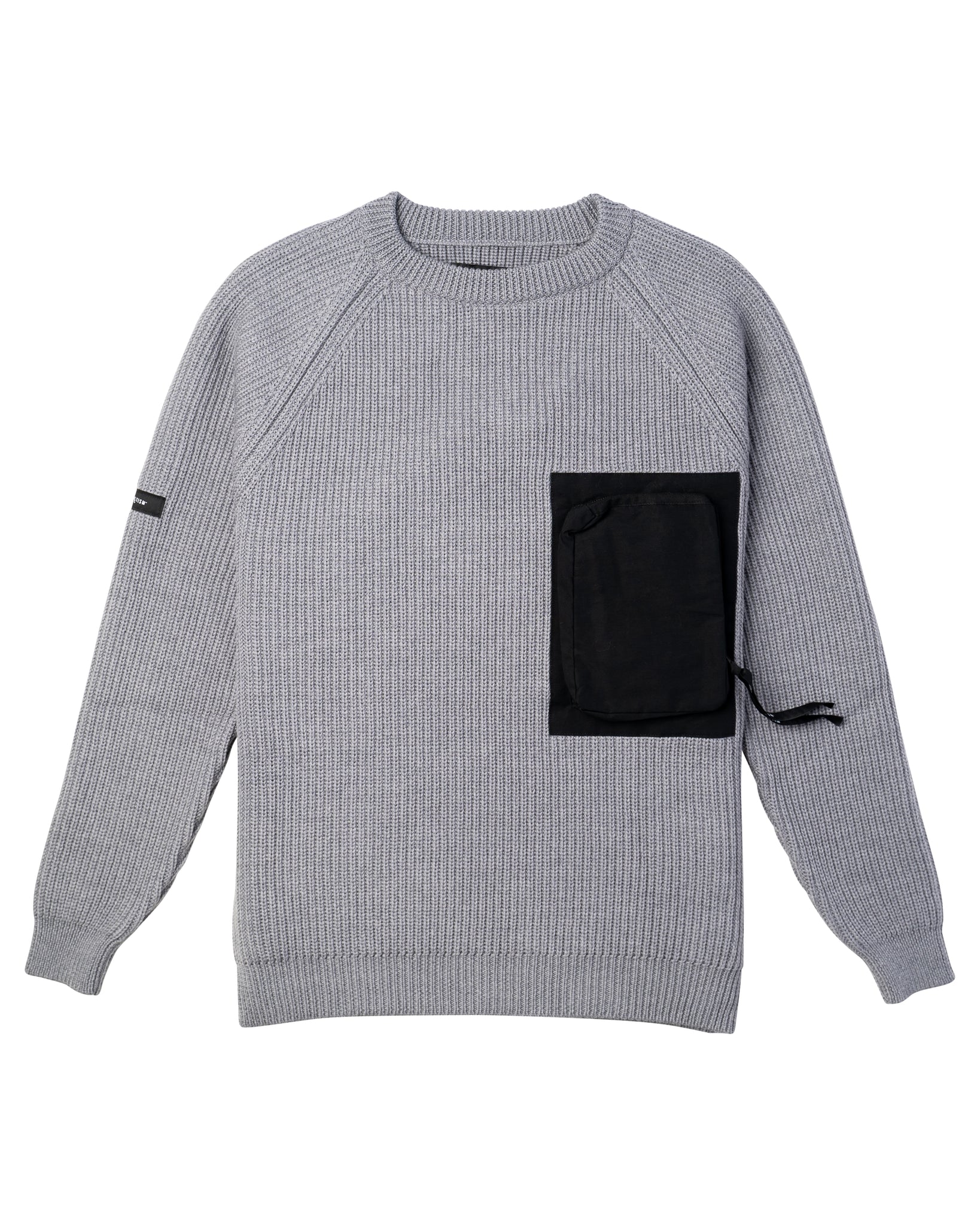 Tobias Birk Nielsen Knitted Sweater With Zipped Chest Pocket Grey/Black